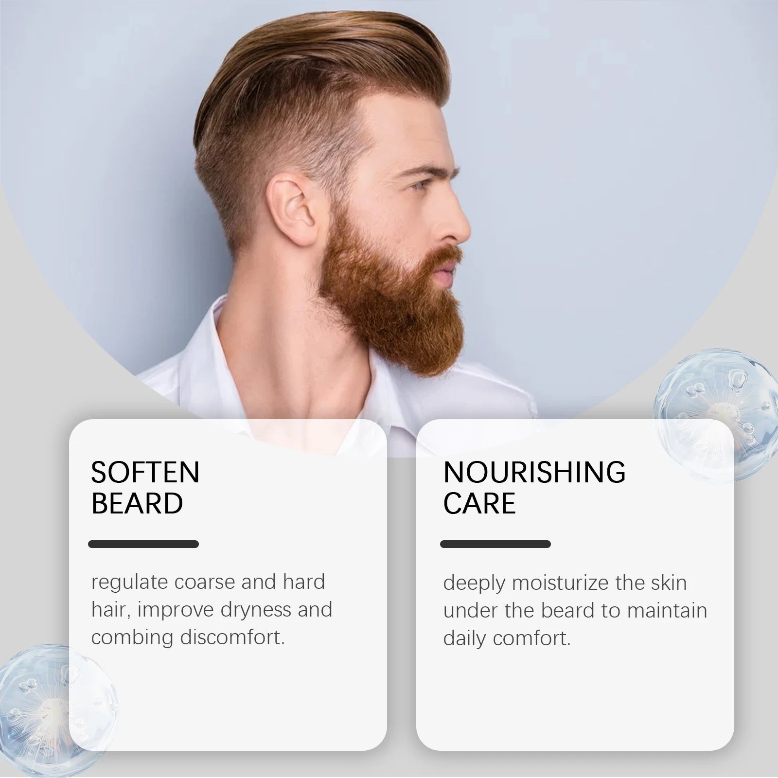 East Moon Men's Shea Butter Beard Balm Moisturizing Smoothing Beard Growth Wax Mustache Cream Facial Hair Care Reduce Frizz Oasis Select