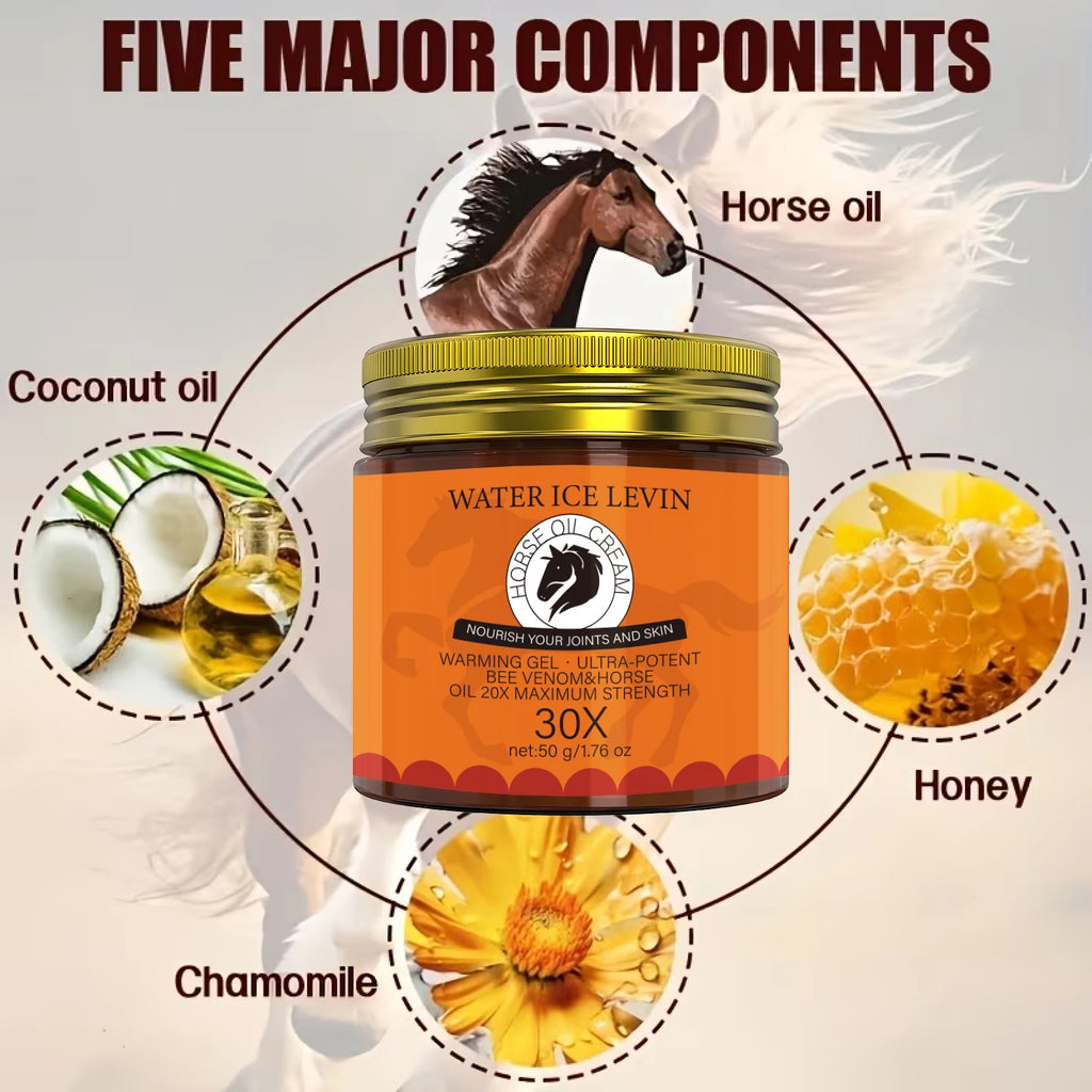Horse Oil Cream with Bee Venom & Rosemary – Skin & Joint Care Body Nourishing Cream Oasis Select