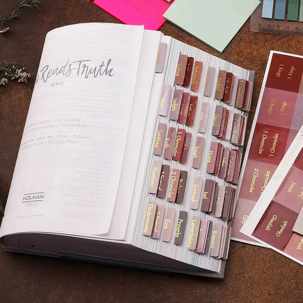 5/6 Sheets Bible Index Label Sticker Writable Self-adhesive Paper Tabs Bible Index Tabs for Read Bookmark Stickers Study Tool Oasis Select
