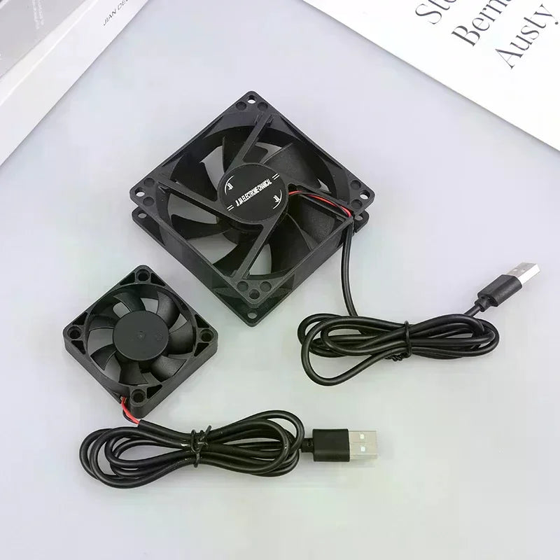 5V Brushless Cooling Fan USB Router Fan Computer Case TV Box Cooling Case 50mm 80mm 90mm 120mm PC DIY Cooler Desktop Fan Oasis Select