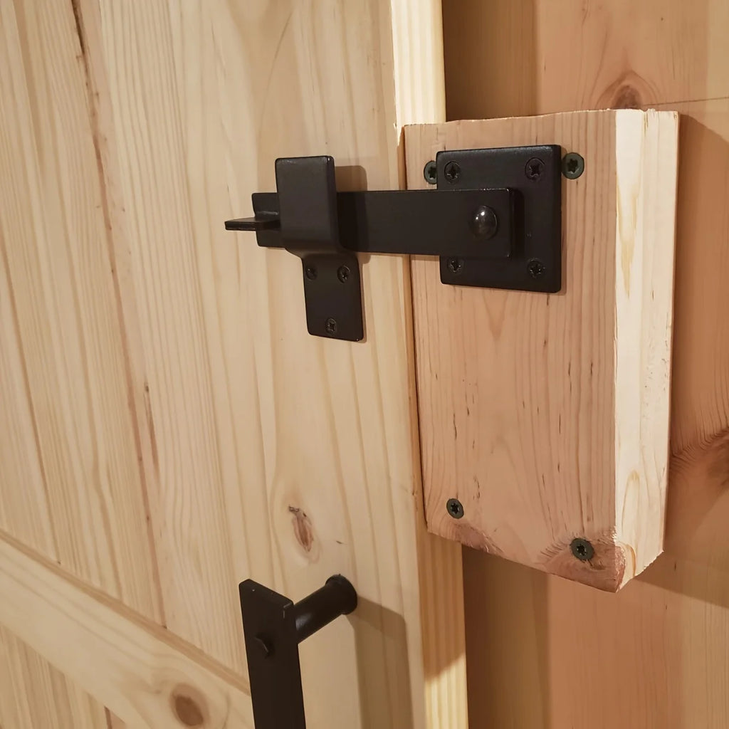 One Piece of Robust Matte Black Metal Latch for Barn Doors,Suitable for Both Indoor And Outdoor Solid Wood Doors Oasis Select