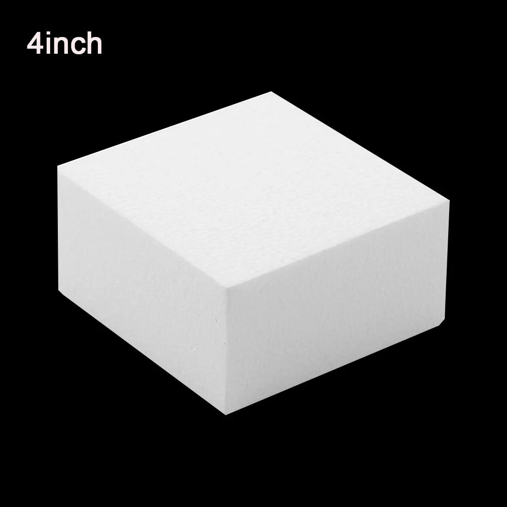 4/6/8/10 inch DIY Practice Heart Shaped Model Cake Foam Mold Polystyrene Sugarcraft Dummy Party Kitchen Accessories Oasis Select Square 4inch
