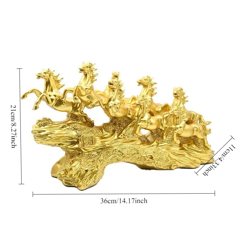 New Year Horse Resin Ornament 8 Horse Take in Money Desktop Decoration Handicrafts Lucky Living Room Home Decoration Oasis Select