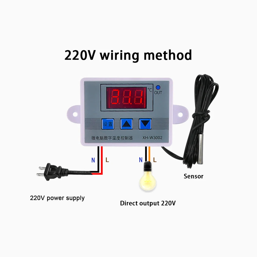 W3002 Digital Control Temperature Microcomputer Thermostat Switch Thermometer New Thermoregulator 12/24/220V For Arduino Oasis Select