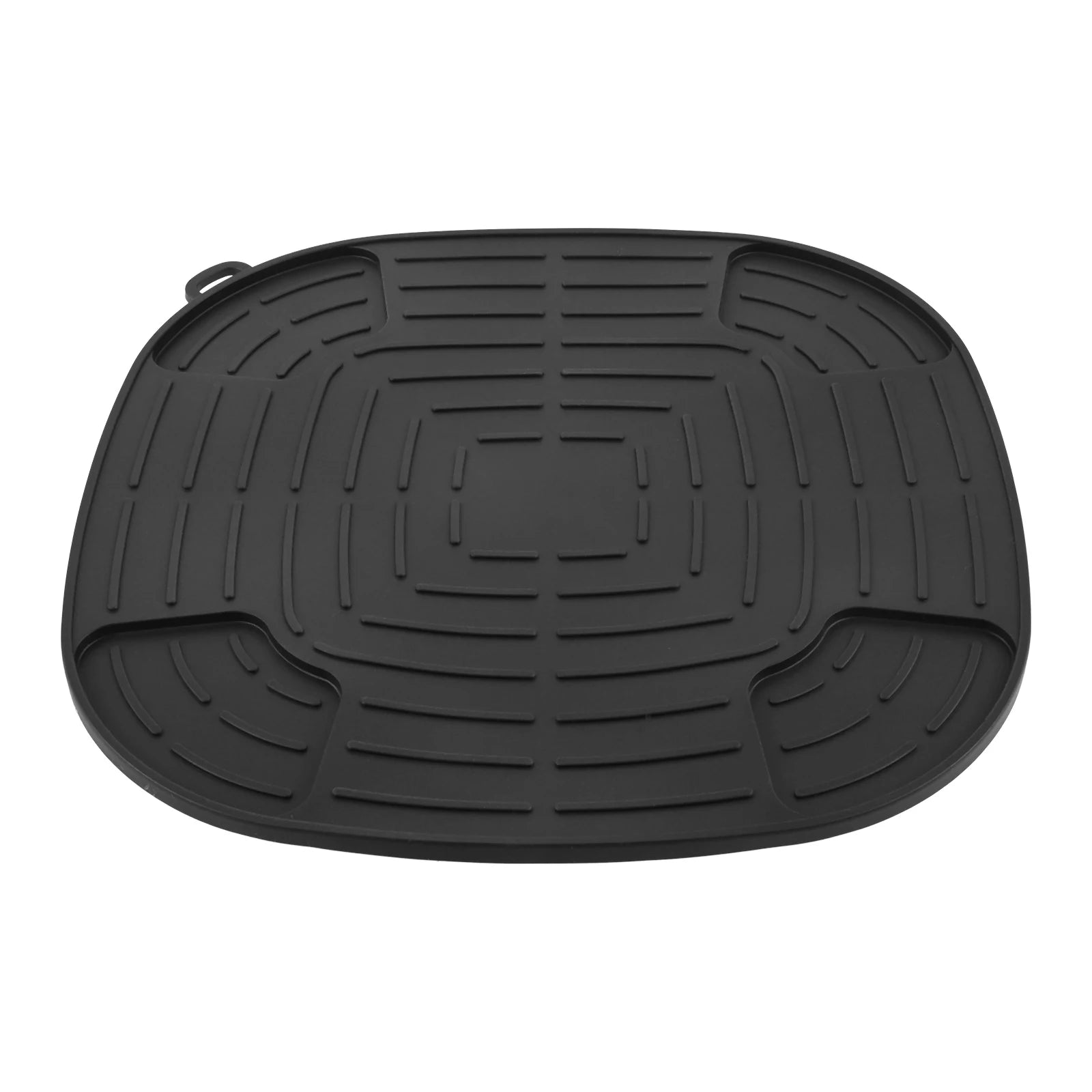 1Pc 10.23" Silicone Air Fryer Mat Heat Resistant 446°F for Ninja FN101GY Non-Slip Dishwasher Safe Countertop Protector Trivet Oasis Select Black 10.23inch x 10.23inc