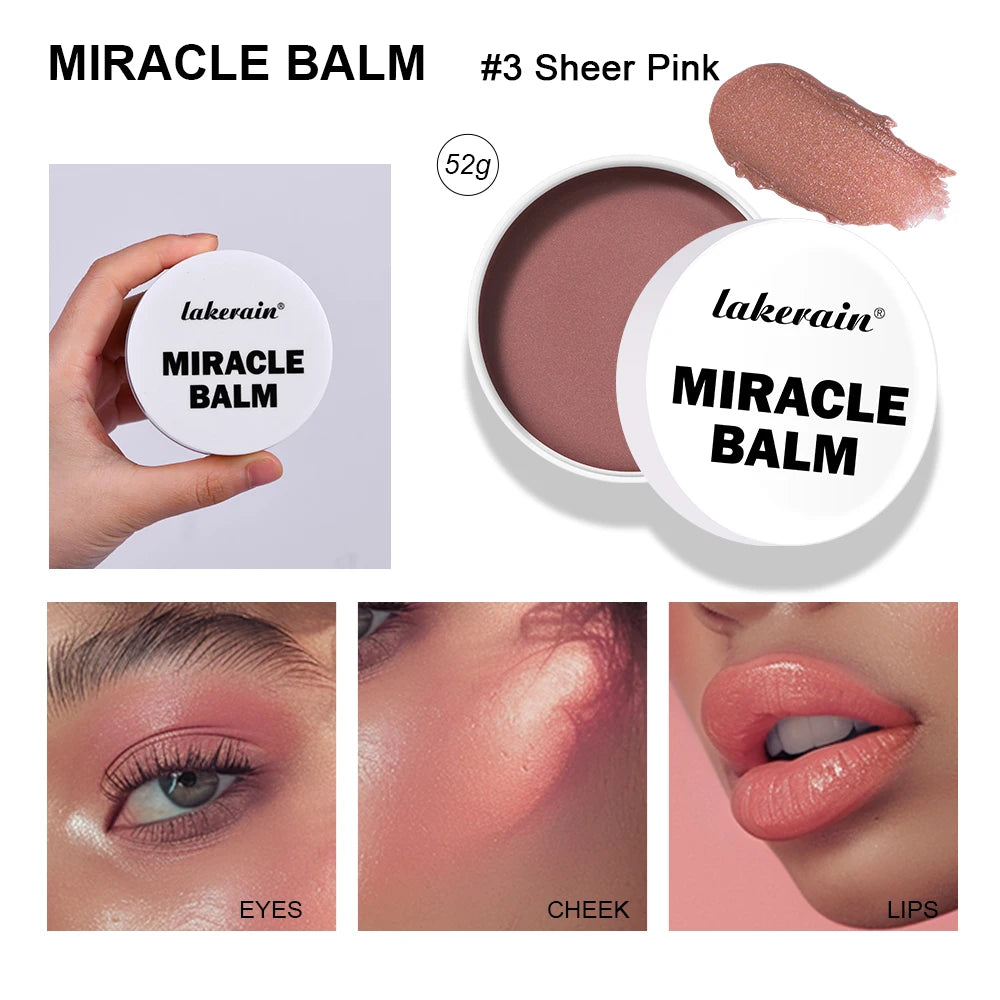 4 Colors Multi-Purpose Cream Blush Lipstick And Facial Makeup Long-Lasting Nourishing Creamy Lightweight Blusher Korean Makeup Oasis Select 3 Sheer Pink