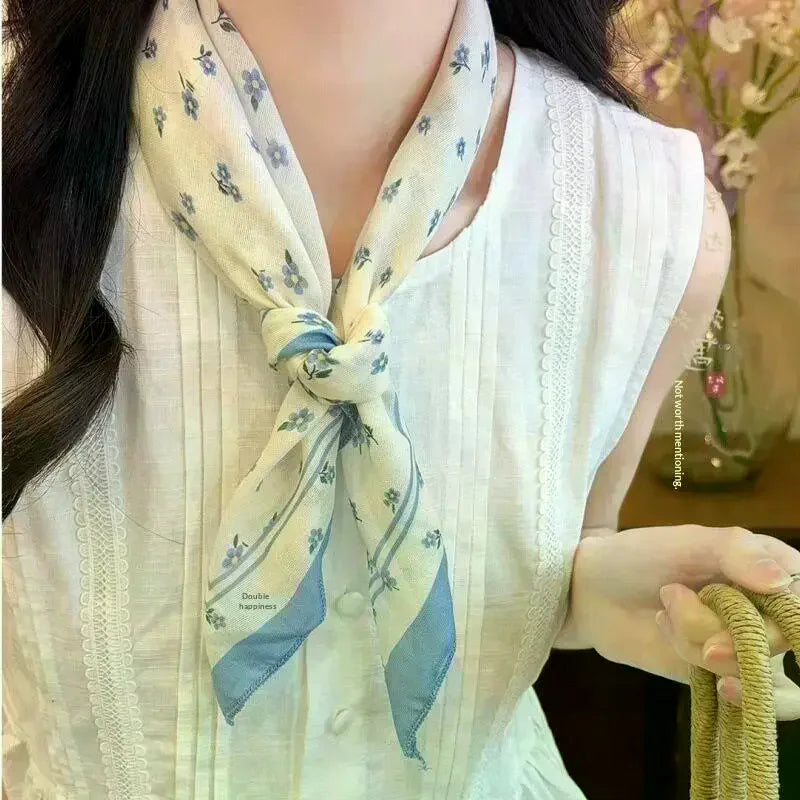 Vintage Floral Headscarf Women Bandana Head Wrap Hair Clips Headwear Summer Travel Beach Hair Accessories Oasis Select