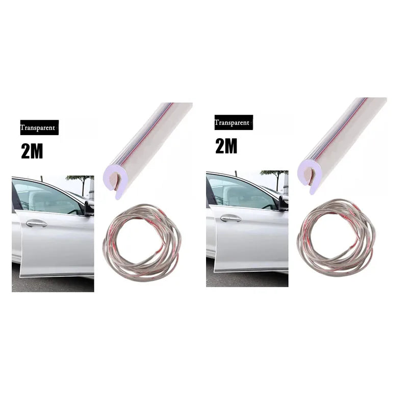 1/2/3pcs Door Anti-Collision Strip Car Door Border Scratching Anti-Collision Hood Protection Strip Door For General Purpose Oasis Select 2pcs Transparent-2m