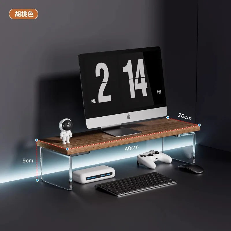 Acrylic Monitor Stand & Desktop Storage Rack | Desk Organizer