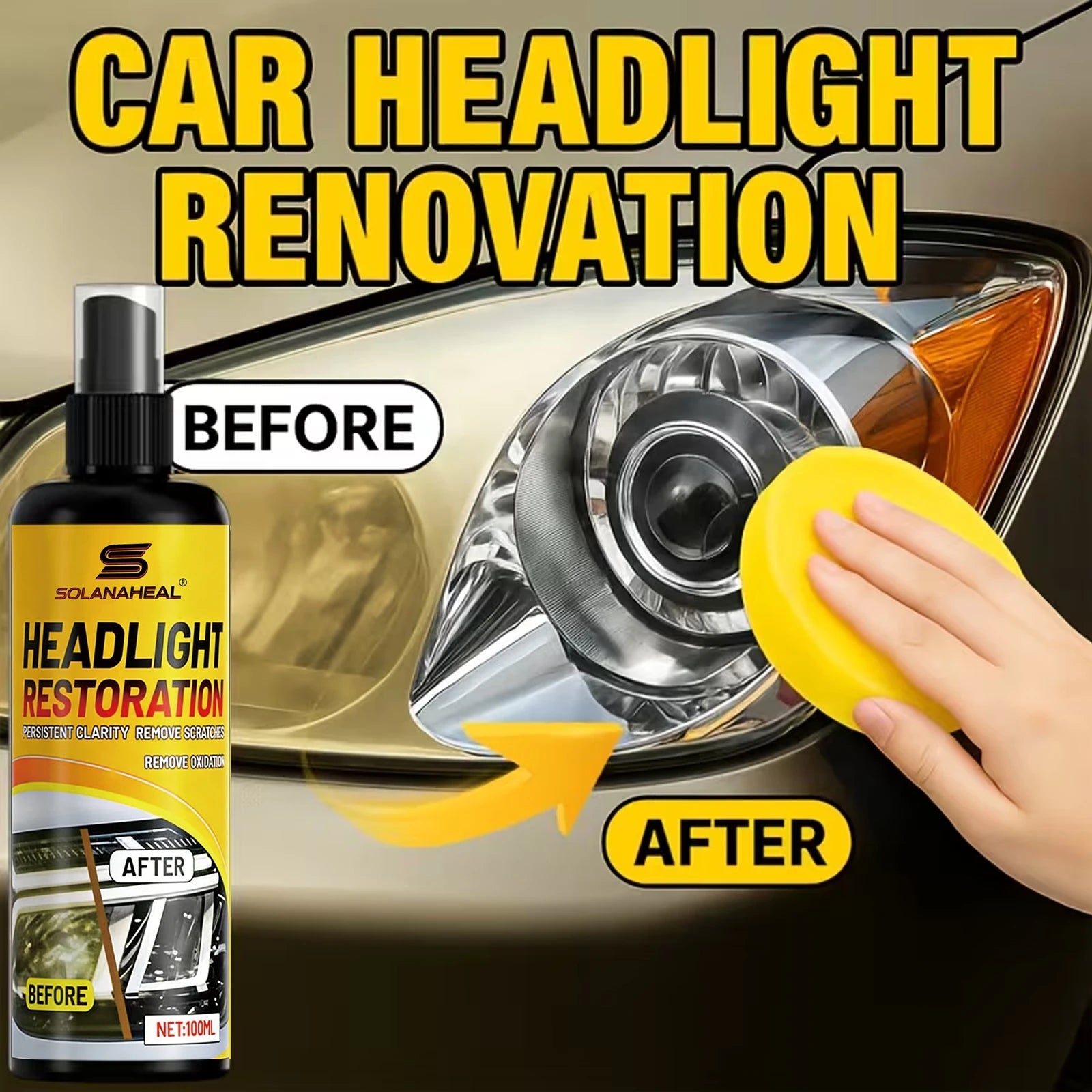 Headlight Restoration Polish Kit – Removes Yellowing & Oxidation Headlight Restoration Kit Oasis Select