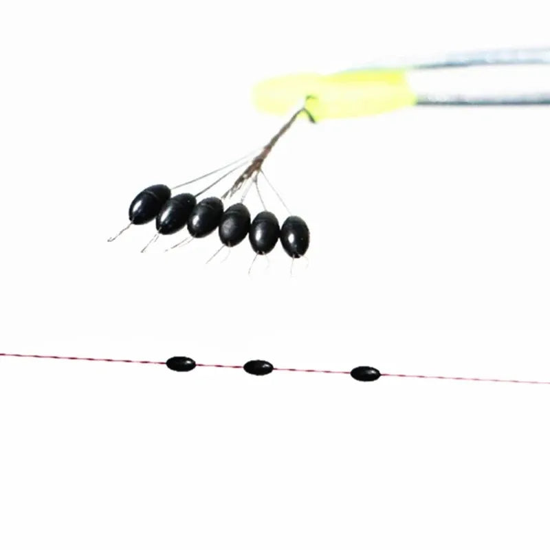 10-40Groups Space Beans Rubber Carp Fishing Equipment Black Rubber Oval Stopper Fishing Float Fishing Bobber Float Line Stops Oasis Select