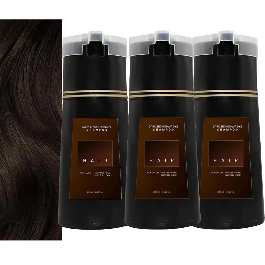 1/2/3PCS Black Hair Dye Shampoo Nova Hair Instant Dye Shampoo,Hair Dye Coloring For Gray Hair Long Lasting Color in Minutes Oasis Select 3pcs-dark brown