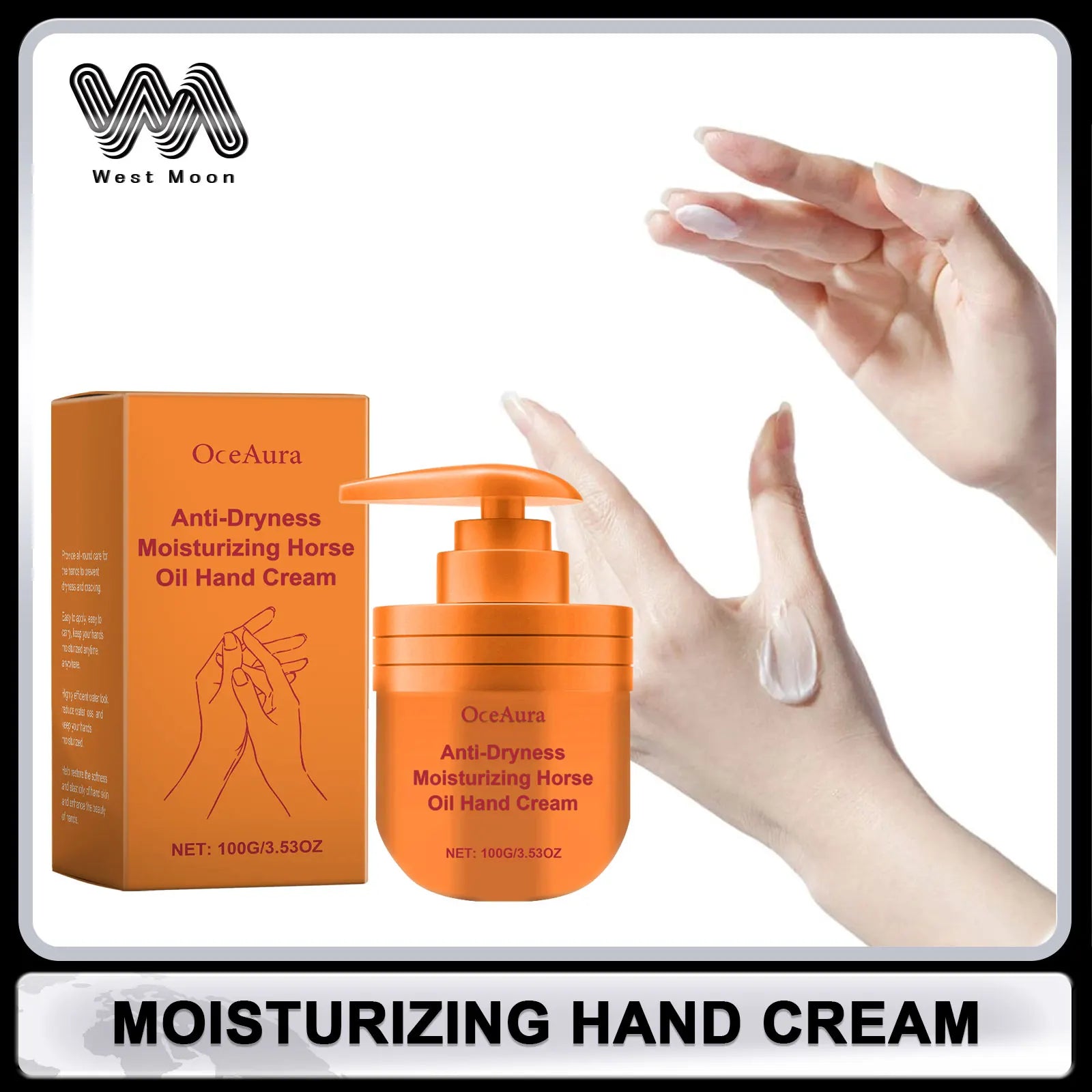Horse Oil Hand Cream Nourish Dry Skin Moisturizing Soften Anti Cracked Repair Skin Barrier Fragrant Brighten Hand Care Product Oasis Select