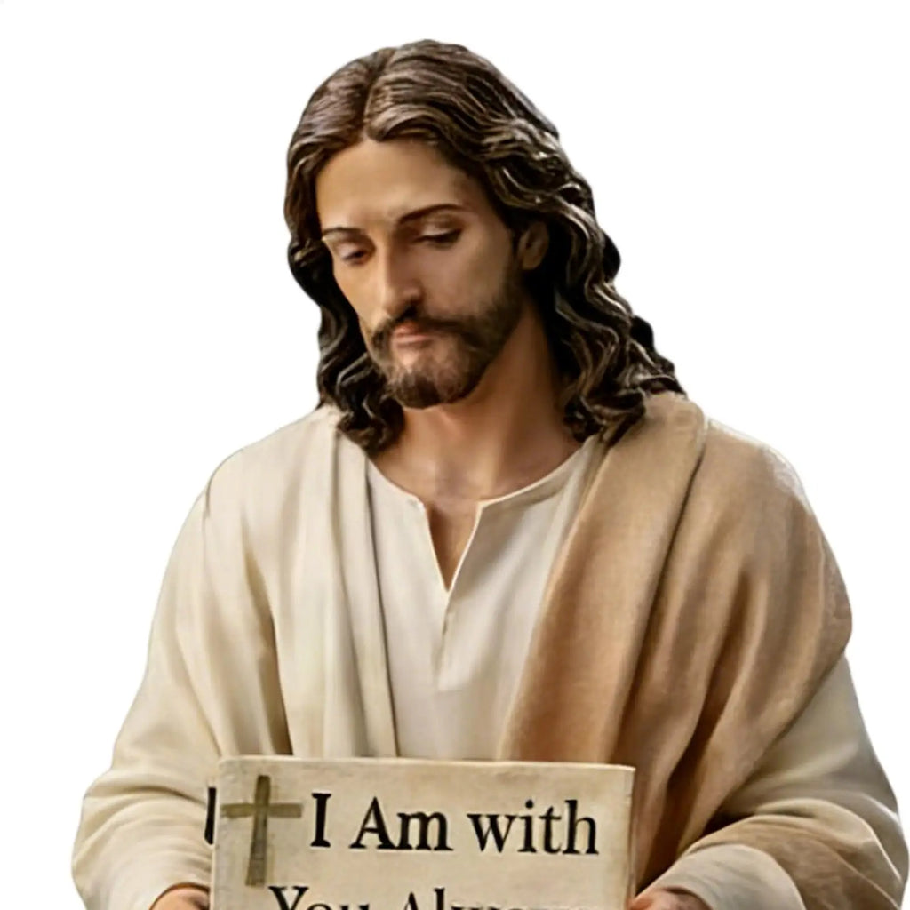 Resin Jesus Figurine Resin Spiritual Inspirational Hand Painted Statue Religious Memorial Figurine For Prayer Birthday Party Oasis Select