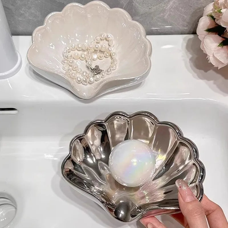 Shell Soap Box Bathroom Creative High-end Light Luxury Home and Daily Necessities Ceramics Decoration Oasis Select