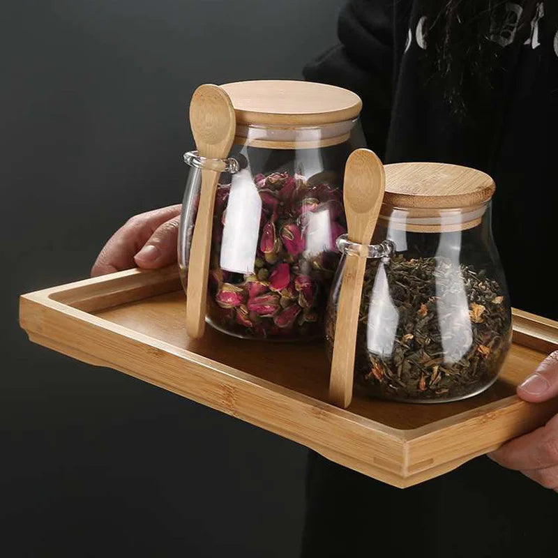 Glass Cups Storage Sealed Jar Overnight Oatmeal Cup Set Meal Prep Containers with Lids and Spoons Salad Bowls, Oatmeal Jars Oasis Select