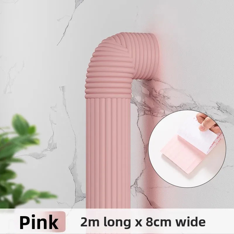 1-5pcs 2M Decorative Pipe Sleeve for Fire Sprinkler Sewage AC Heating Tubes Indoor Hide Ugly Utility Lines Creative Home Decor Oasis Select Pink 5PCS