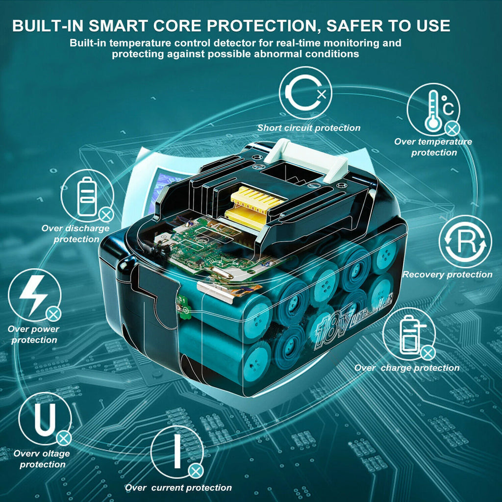 Battery 18v for makita BL1860 BL1850B BL1850 BL1840 BL1830 screwdriver battery & charger 18v Replacement Power Tool Batteries. Oasis Select
