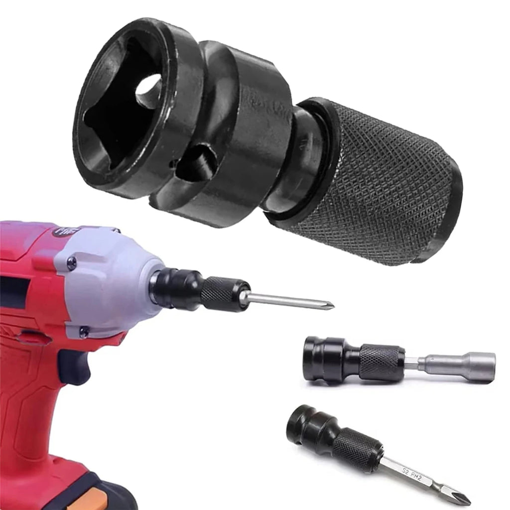 Impact Wrench Adapter 1/2 to 1/4 Hex to Square Socket Adapter Impact Grade Bit Holder for Cordless Drill Power Tools Oasis Select
