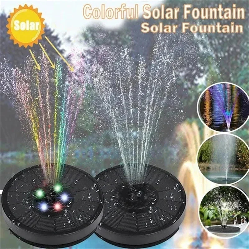 Solar Fountain Pump Energy-saving Plants Watering Kit Colorful Solar Fountain Solar Panel Bird Bath Fountain Outdoor Garden Pool Oasis Select