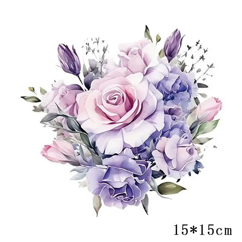 15*15cm Red Rose Romantic Toilet Sticker Bathroom Toilet Decor Living Room Cabinet Refrigerator Home Decoration Decals Oasis Select A3