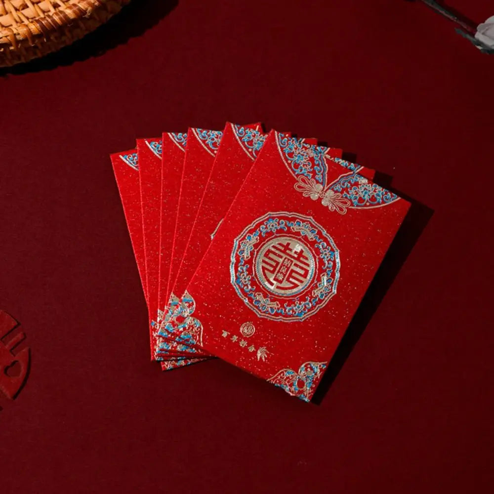 20pcs New Trendy Multiple Patterns Money Pocket Lucky Money Good Luck Blessing Bag Best Wishes Red Envelope Chinese Wedding Oasis Select 01