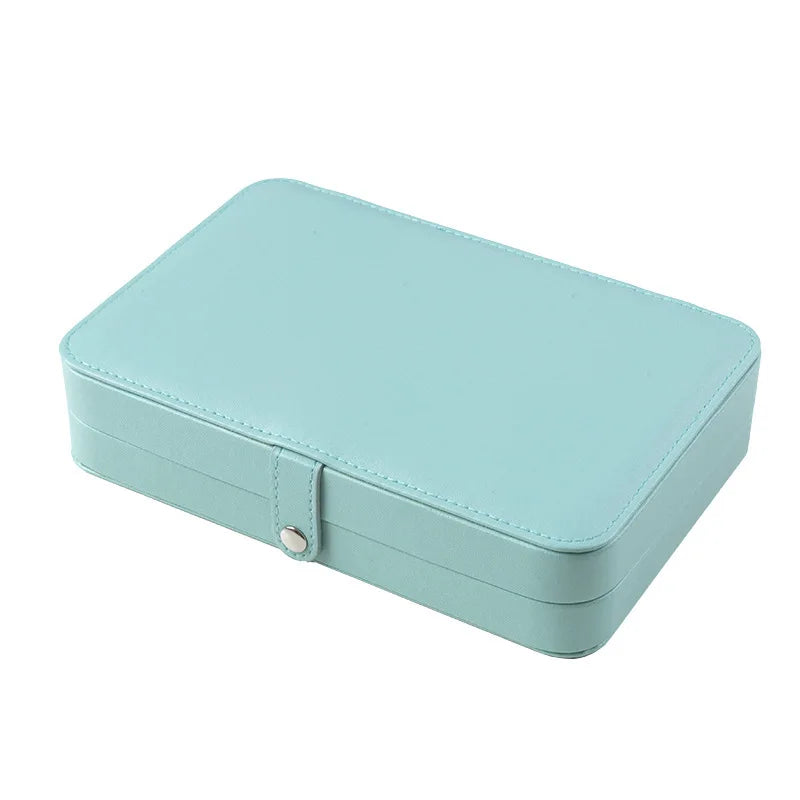 Double Layer Jewelry Jewelry Ring Necklace Storage Box Jewelry Box Oasis Select Blue one size