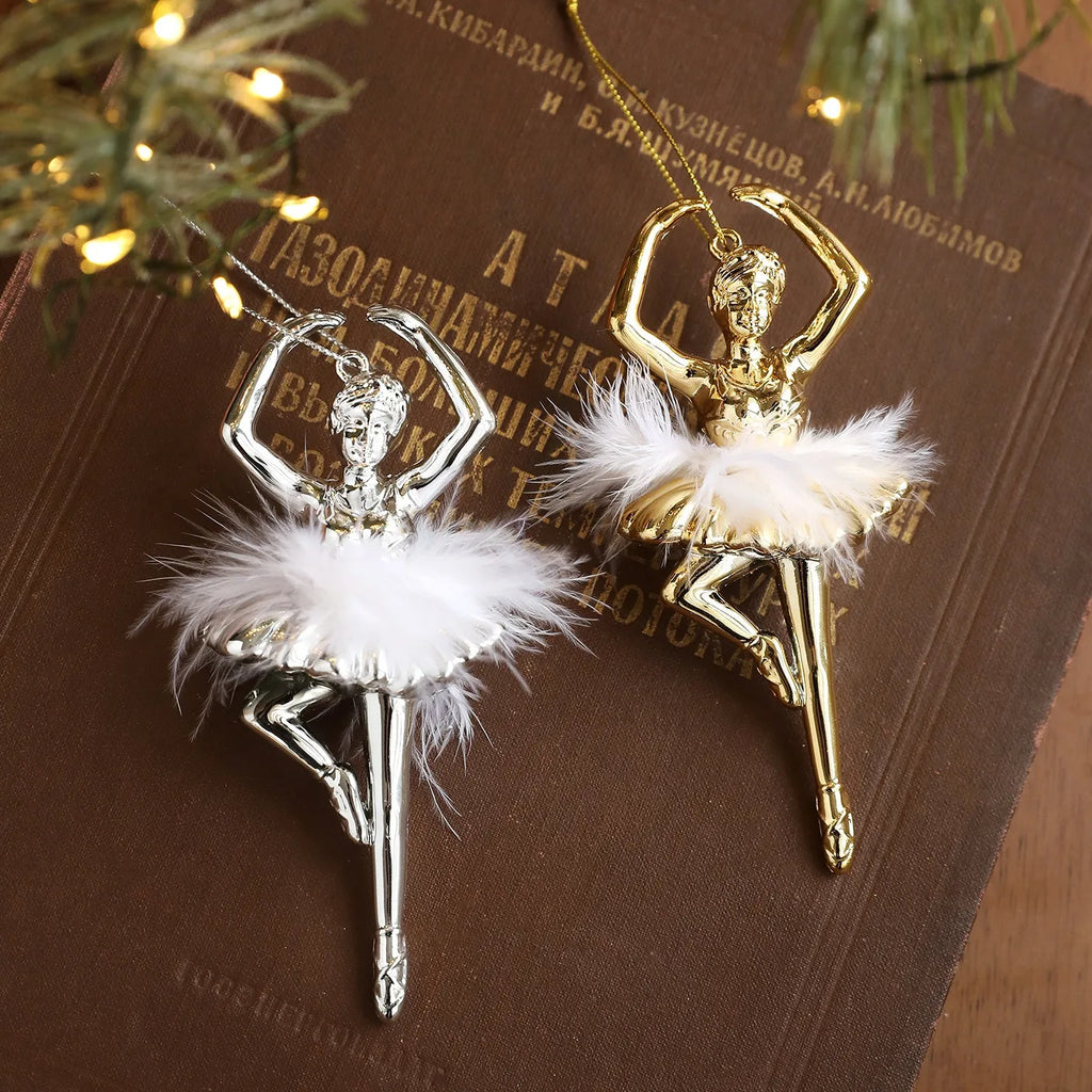 Ballet Girl Feather Christmas Ornament | Elegant Tree Pendant