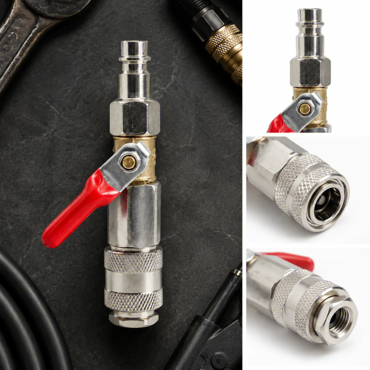 1/4 Inch Ball Valve Pneumatic Quick Connector On Off Switch No Air Leak Air Adapter for Air Control Fittings ect Oasis Select