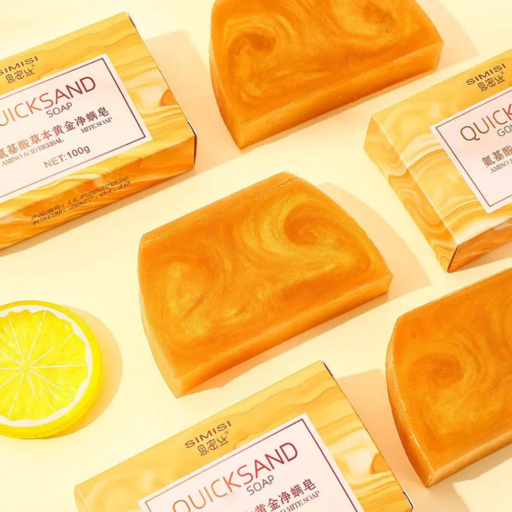 3/6PCS Gold Soap Handmade Essential Oil Soap Black Spots Remover Gentle Clean Shrink Pores Moisturizing Bath Body Face Bar Soap Oasis Select