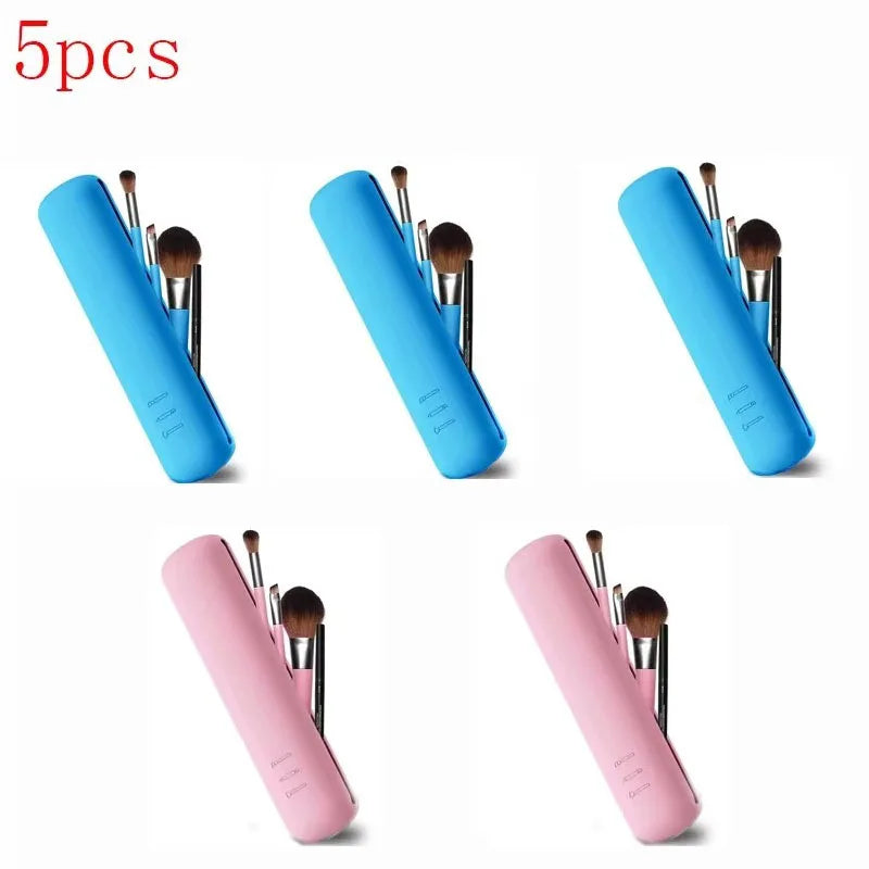 5/3/1Pcs Silicone Makeup Brush Storage Bag Waterproof Makeup Brush Travel Holder Magnetic Portable Cosmetic Bag Multipurpose Oasis Select 5pcs mix 6