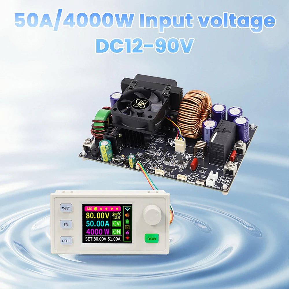 XY8050S CNC DC Adjustable Step-Down Power Supply Module 50A/4000W Constant Voltage Current Module Input Voltage DC12-140V Oasis Select