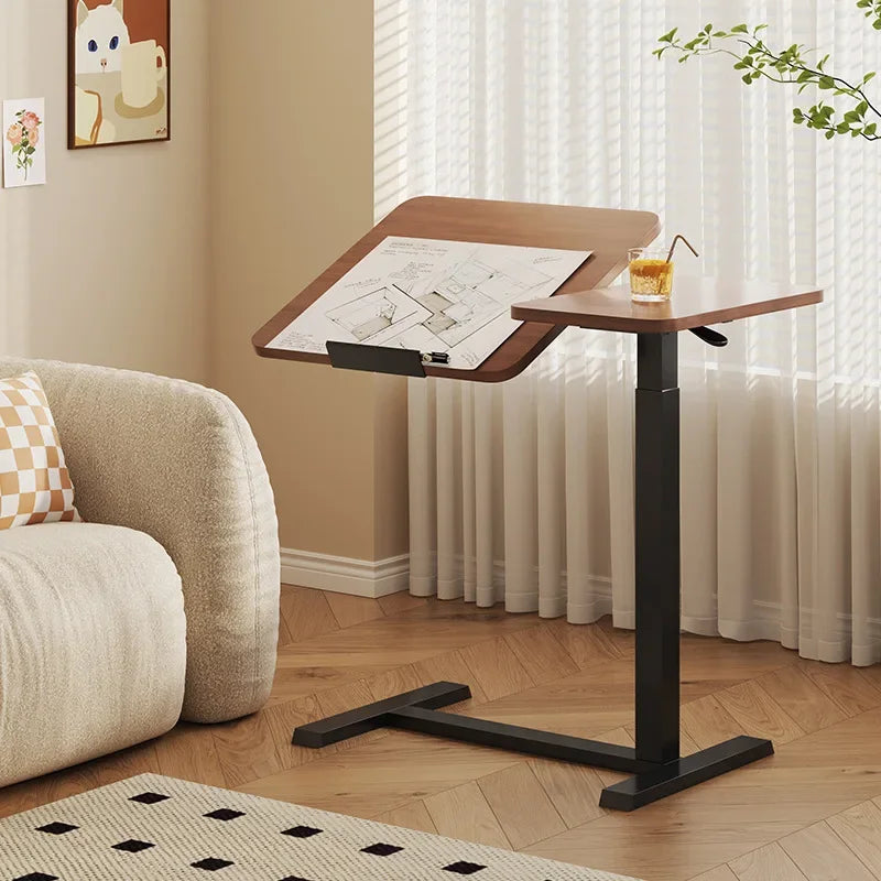 Multi-functional Household GoodsBedside Table Lifting Computer Desk Home Office Desk Removable Table Oasis Select Walnut