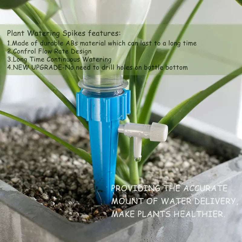 Self Watering Spikes for Indoor/Outdoor Plants,Self Watering Planter Insert with Adjustable Drip Valve Oasis Select