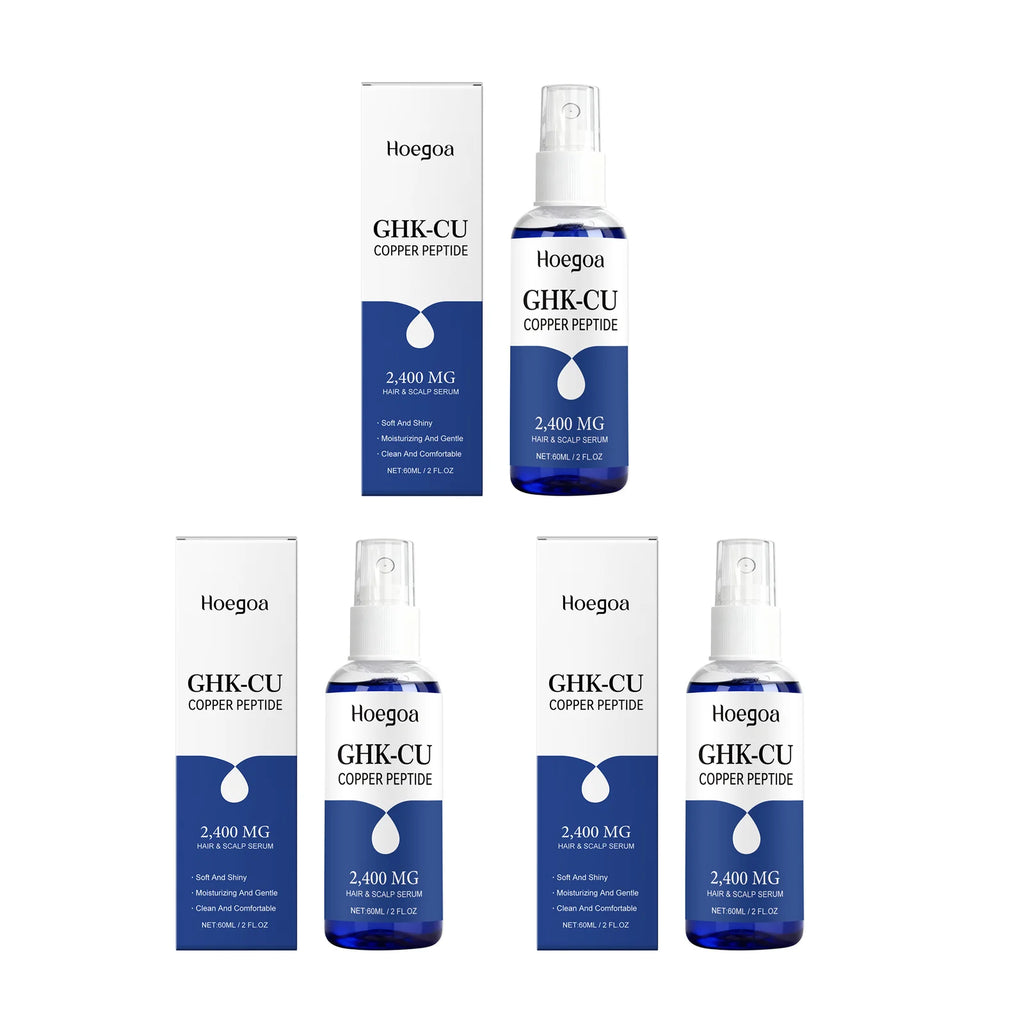 HOEGOA Copper Peptide Hair Growth Serum – Anti Hair Loss Hair Growth Serum Oasis Select 3pcs