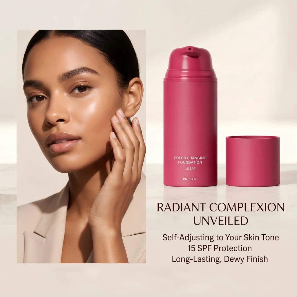 Color Changing Foundation Natural Color Spf15 Sun Protection Makeup Full Coverage Even Skin Tone Lightweight Moisturizing Makeup Oasis Select