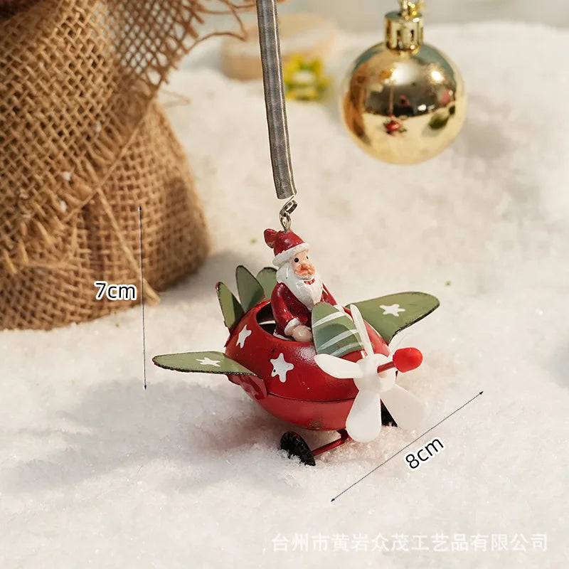 Christmas Ironwork Airplane Pendants Home Iron Handicrafts Snowmen Reindeer Christmas Tree Pendants Oasis Select Style 5