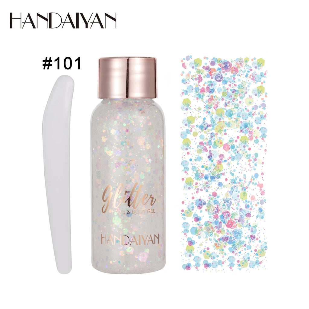 HANDAIYAN 9-Shade Glitter Gel for Face, Body, Hair & Nails