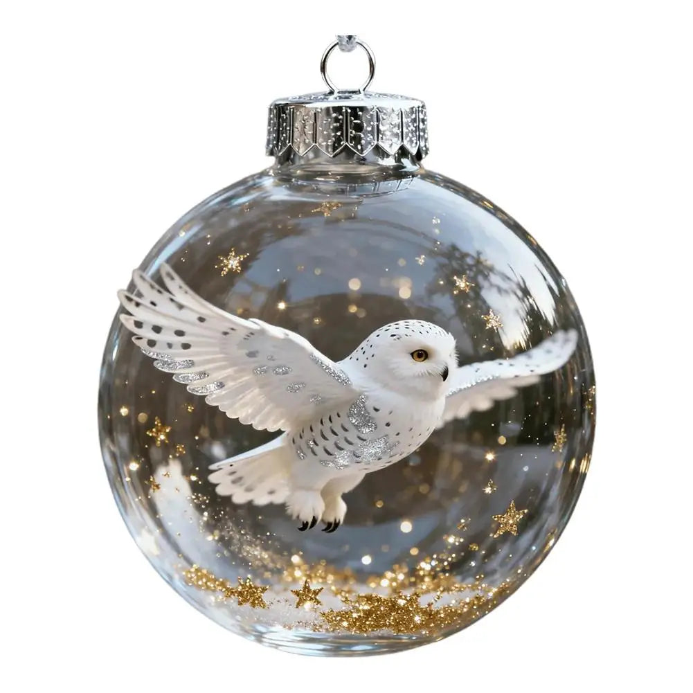 Cardinal Bird Christmas Ball Ornaments – Clear Acrylic Set