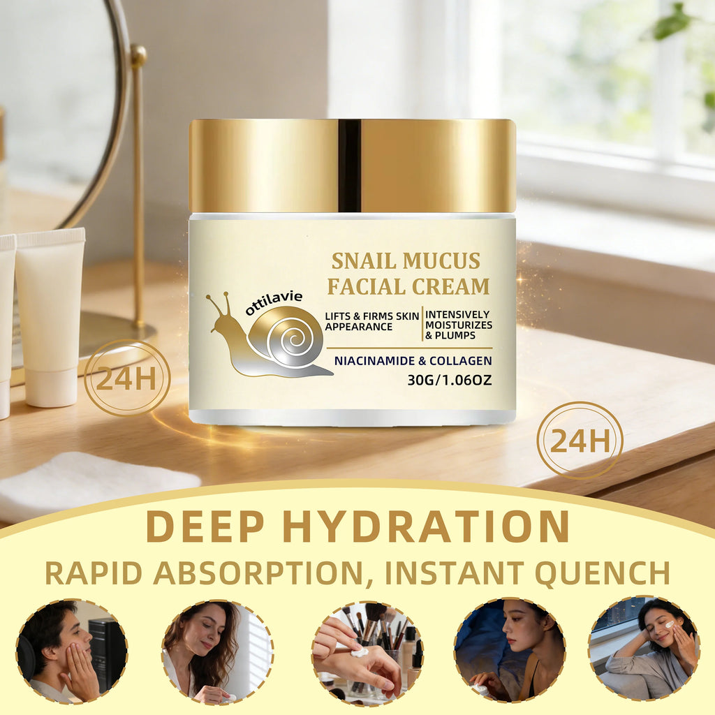 Ottilavie Snail Mucin Facial Cream | Deep Hydration | Nourishing Formula, Suitable for All Skin Types | Daily Skincare Essential Oasis Select