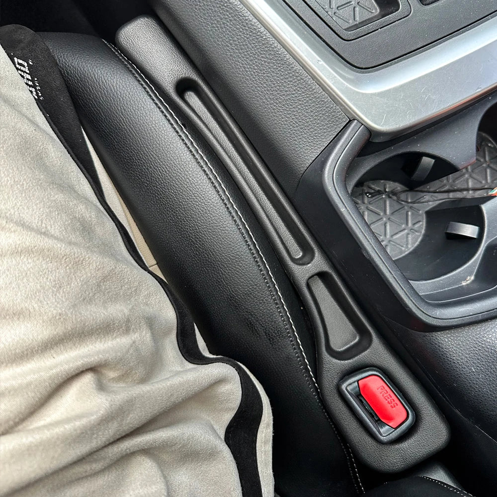 2PCS Black Car Seat Gap Filler, Universal Side Seam Plug for Most Vehicles, Anti-drop Leak-proof Strip with Wallet Phone Holder Oasis Select