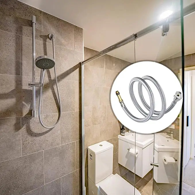 2pcs 1/2'' Stainless Steel Nylon Braided Tube Pipe Hose Silicone Plumbing Thermoresistant Tap Basin Faucet Sink Kitchen Bathroom Oasis Select