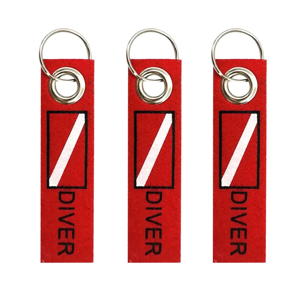 Diver Bag Luggage Tag With Key Ring Key Fobs Travel Scuba Diving backpack Bag Flag Keyring key chain Oasis Select 3 piece Type 1