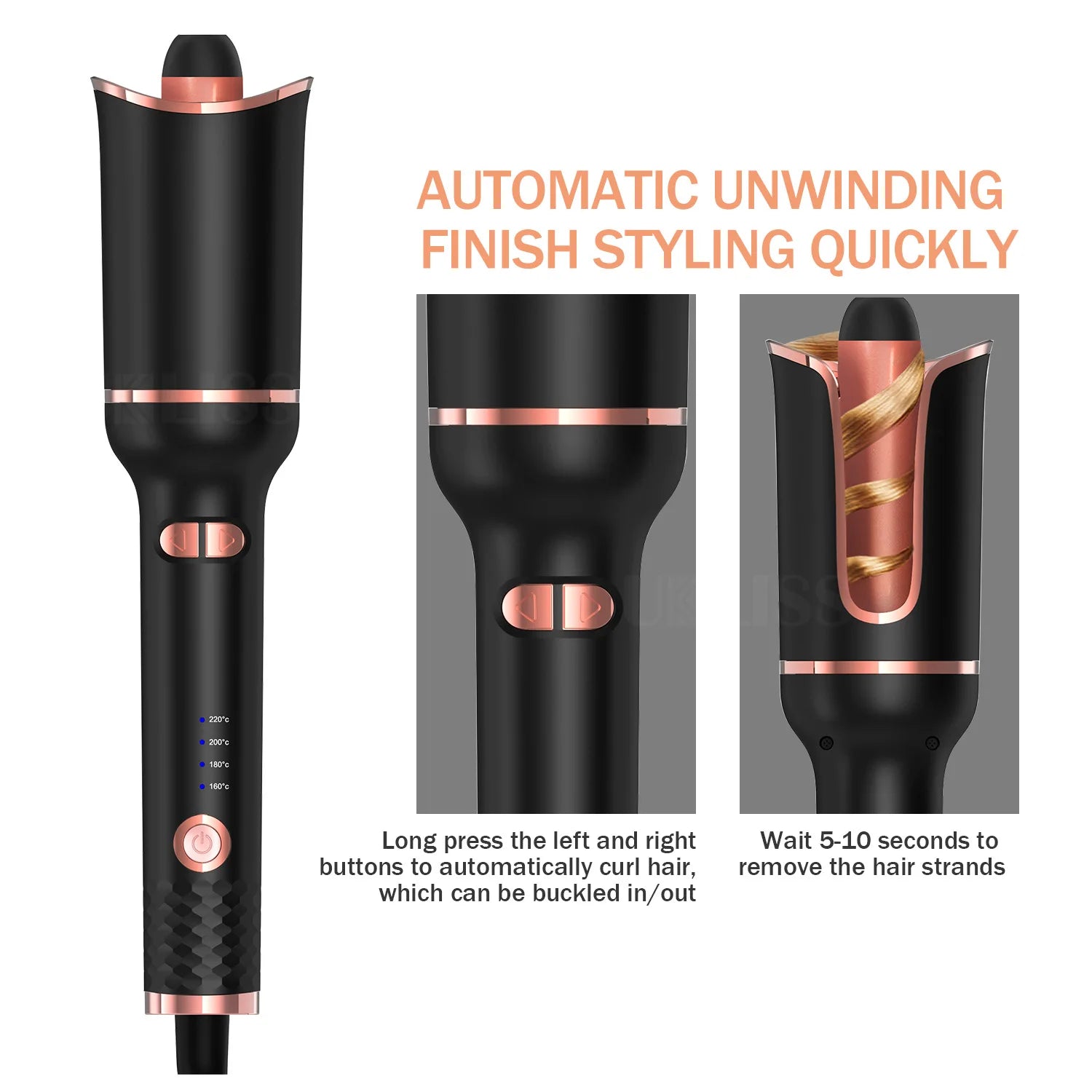URGGU Ceramic Auto-Rotating Air Curling Iron 22mm | Styler