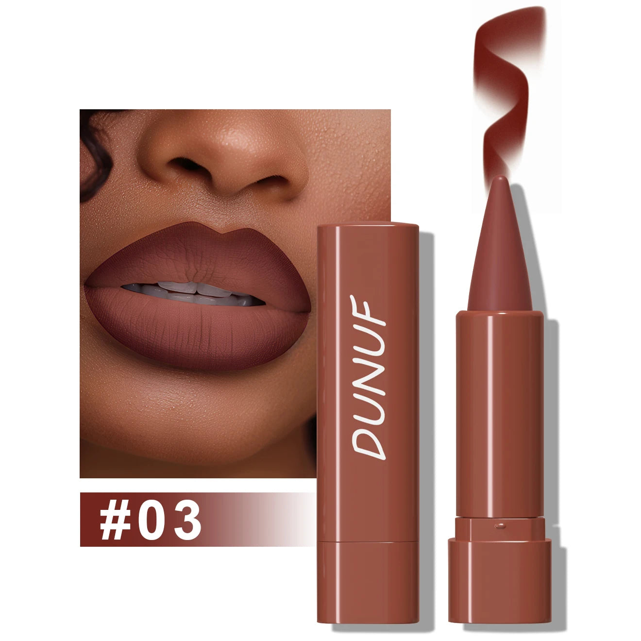 Matte Lip Gloss Lip Liner Lipstick, 1pcs Waterproof Velvet Long Lasting Non-Stick Cup, Nude Y2K Christmas Valentine's Day Gifts Oasis Select 03