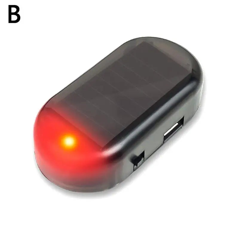 Mini LED Solar Car Warning Light Night Safety Simulation Alarm Wireless Anti-theft Warning Light Flashing False Alarm Light Oasis Select solar energy 02
