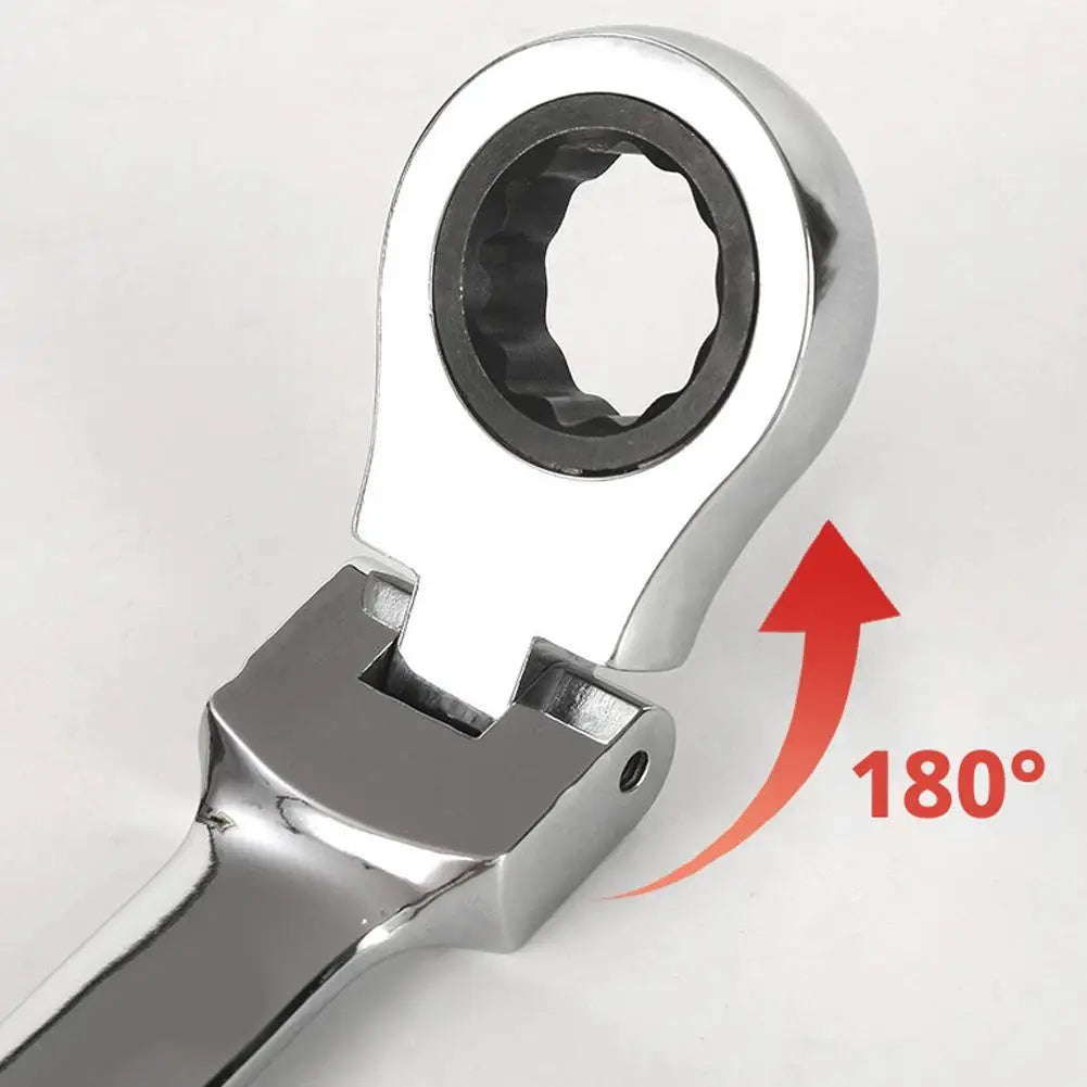 8–18mm Flexible Head Ratchet Wrench | 72-Tooth Vanadium Steel