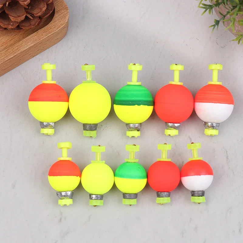 5Pcs Snap-On Ball Fishing Bobber Floats Weighted Bobbers EVA Foam Corks For Crappie Bluegill Panfish Catfish Oasis Select