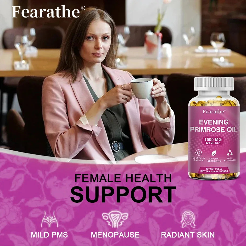 Evening Primrose Oil 1500mg 120 Capsules – Hormonal Balance Herbal Oil Supplement Oasis Select