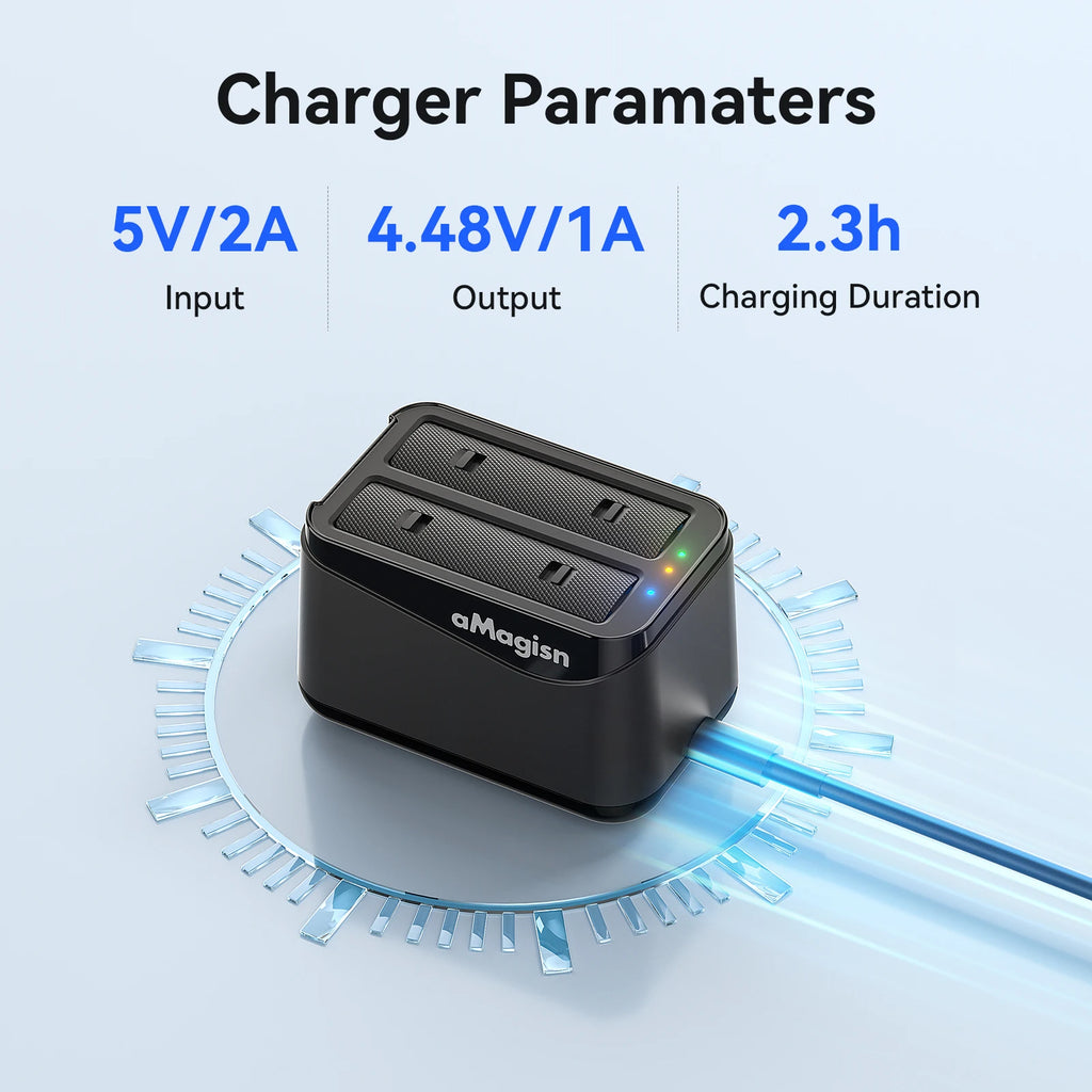 AMagisn Dual-Channel Battery Charger Hub for Insta360 X4 Air